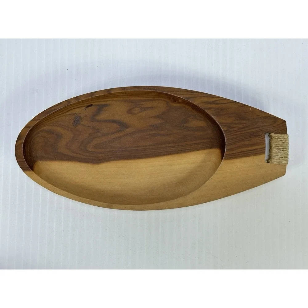 Vintage Teak Wood Snack Trays Set of 4 Atomic MCM‎ Original Label